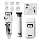 TPOB Slime 2 White Clipper Trimmer Shaver Set Barber Hair Clippers in Matte White with XO Blade gallery image