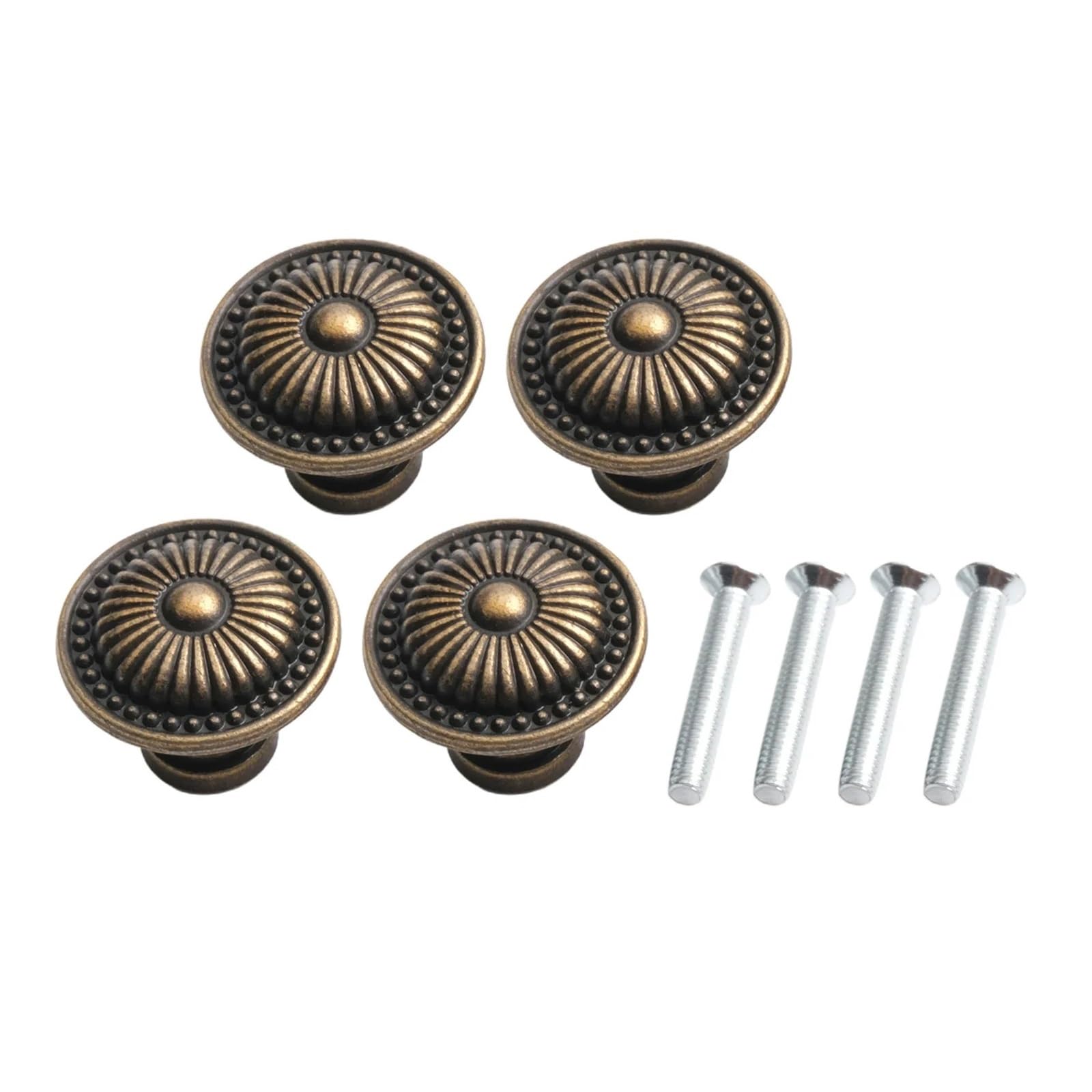 LSNNMU 4Pcs Bronze Cabinet Knob for Cabinet/Drawer/Bin/Chest of Drawers/Wardrobe Drawer Knobs Black Handles Modern Antique Hardware for Cupboard