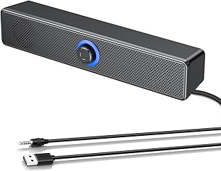 FAYAZ USB Computer Speakers with 40W HD Surround Stereo Sound, for PC,Desktop Laptop,USB Tablet, Mini Portable Soundbar with 3D Surround Stereo, Broad Compatibility, Plug and Play,1.2m USB Powered