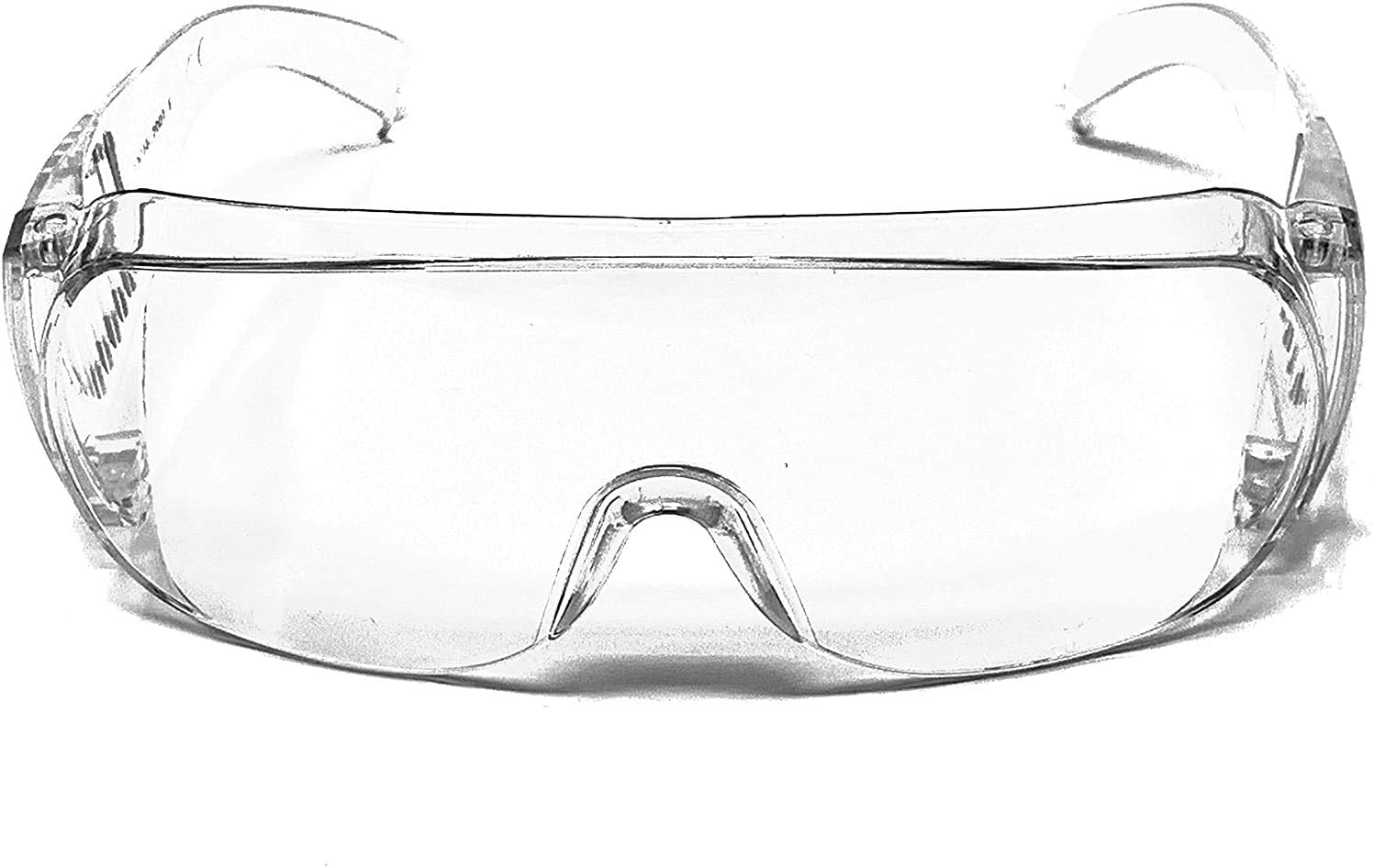 EMI # 412-10 Protective Safety Glasses – Over-Prescription Fit, Brow Guard, Vented Temples, Clear Lenses for Nurses, Labs & Medical Use - 10 Pack