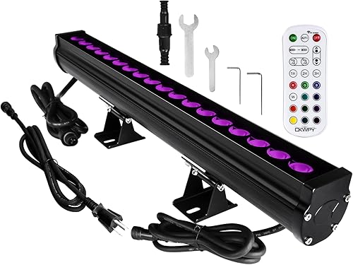 Luces LED mejoradas para lavadora de pared, 18 W RGB+5000 K luz diurna lavado de pared, 120 V, regulable, temporizador, modo 10 y automático, IP65