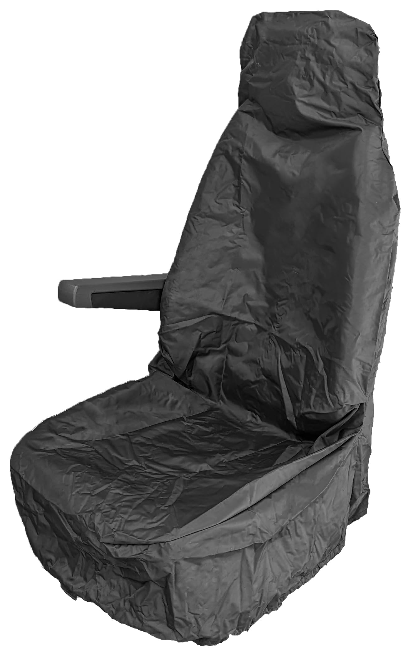 Universal Front Car Seat Covers Pair - Black - Durable Polyester Fabric - Protects Against Wear, Spills & Dirty - Easy Fit for Most Cars, Vans & SUVs