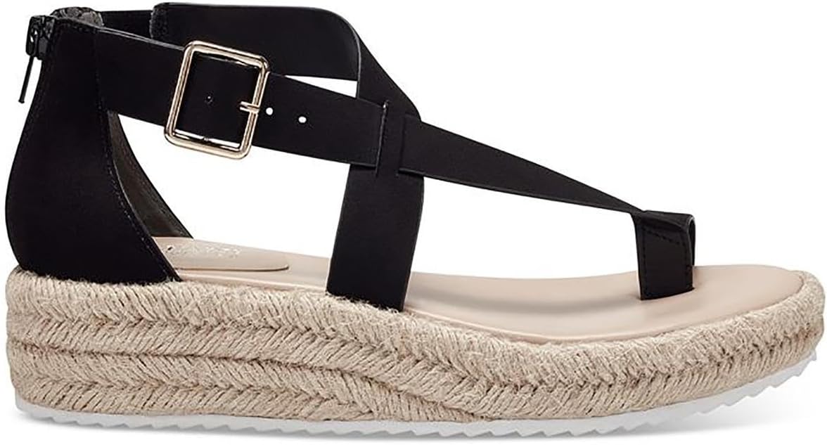 Alfani Womens Moira Microsuede Toe Loop Wedge Sandals Black 8 Medium (B,M) - Image 2