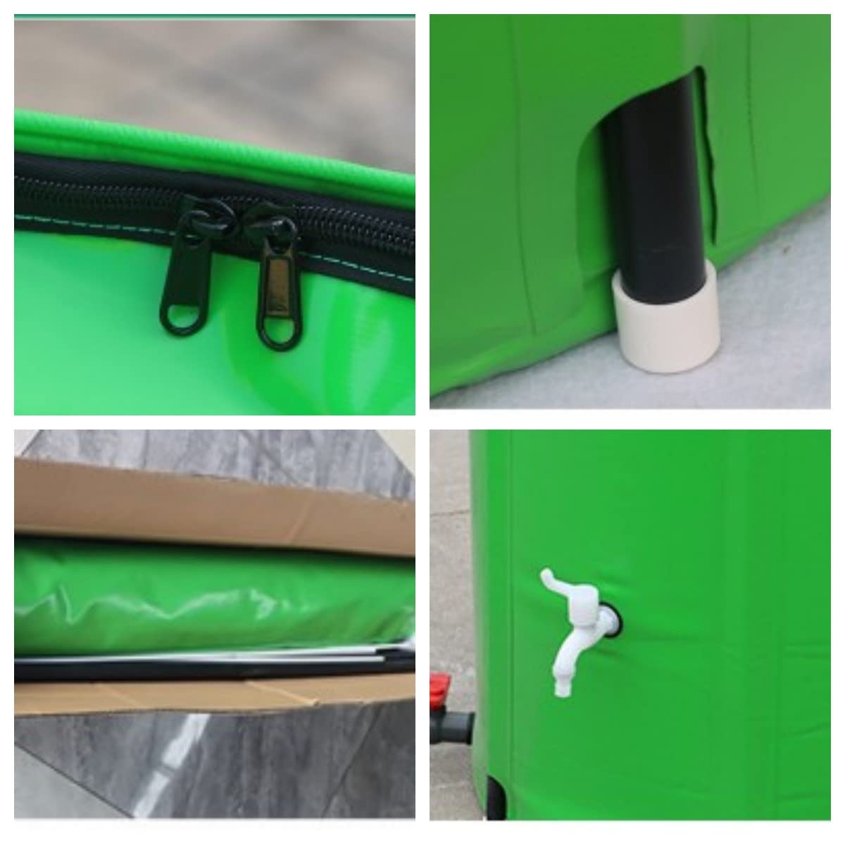 Cubo de recogida de agua de lluvia al aire libre Cubo de almacenamiento de agua de jardín Cubo de recogida de agua de lluvia plegable de PVC (color: verde, tamaño: 380L)