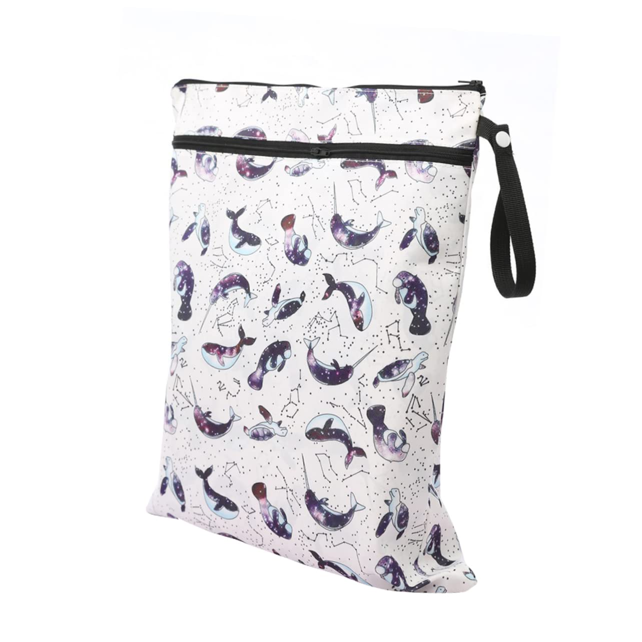 Abaodam Bolsa De Almacenamiento Reutilizable para De Tela De Bebé 2 Unidades con Patrones De Moda De Algodón para Uso Diario Y Viajes.