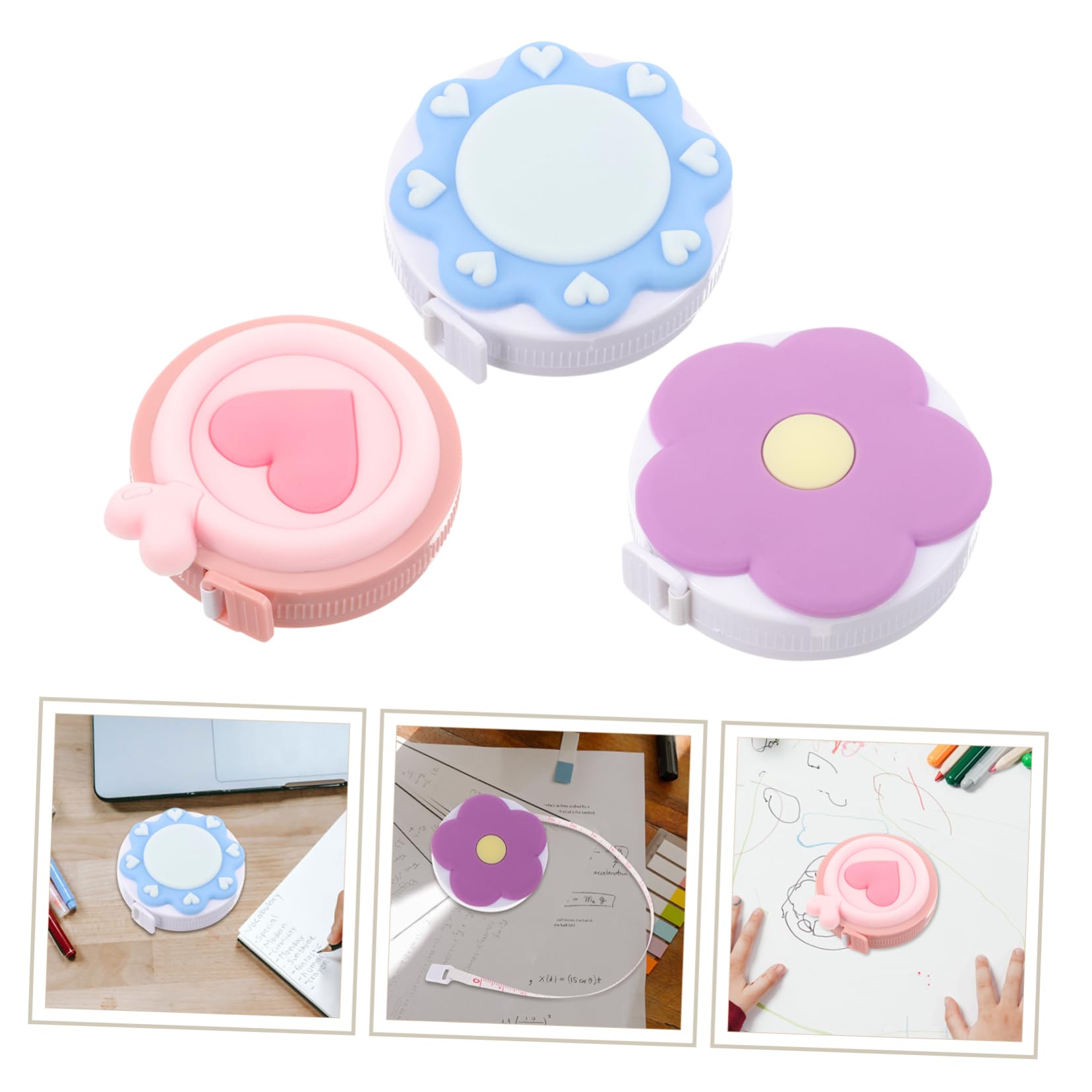 ARTIBETTER 5 Set Nastro Di Macaron Nastro Di Misurazione Portatile Retrattile Misurazione Del Corpo Nastro Di Misurazione Delle Misure Del Corpo Metro A Nastro Per Fai Da Te Pvc 3 Pezzi*5