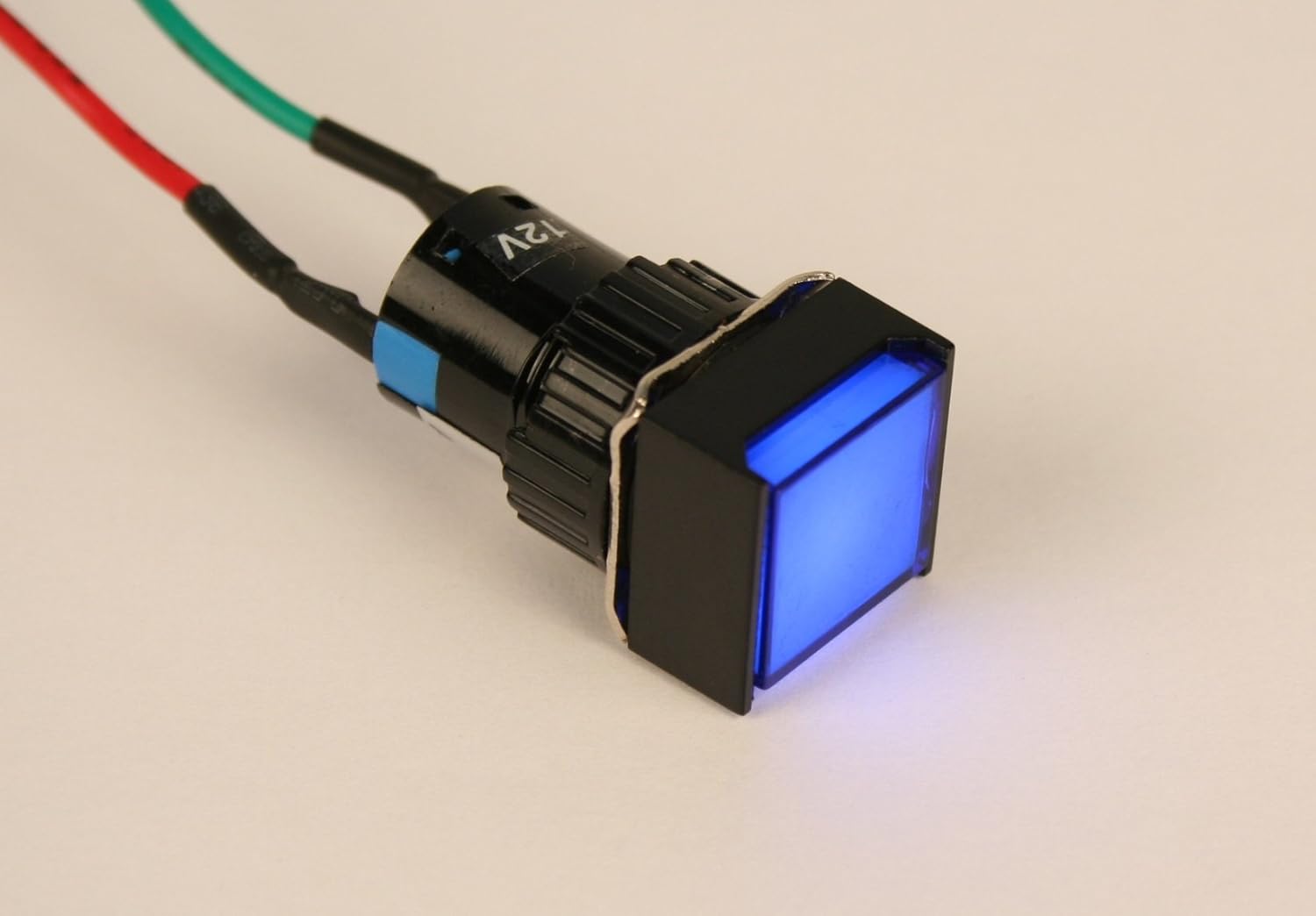 PilotLights 12 Volt DC Pilot Light, 17mm Square Panel