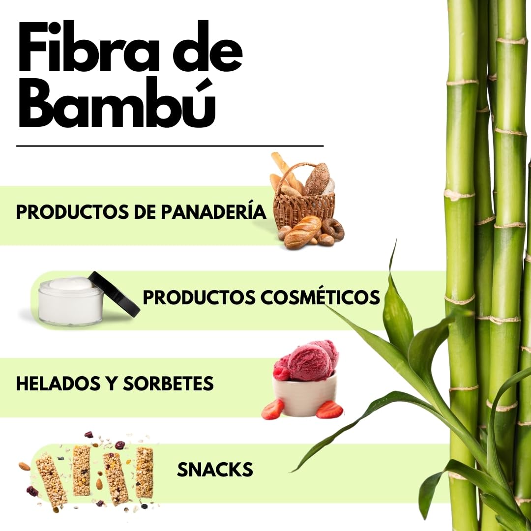 SaporePuro Fibra de Bambú de calidad alimentaria - 800 gr - harina baja en carbohidratos
