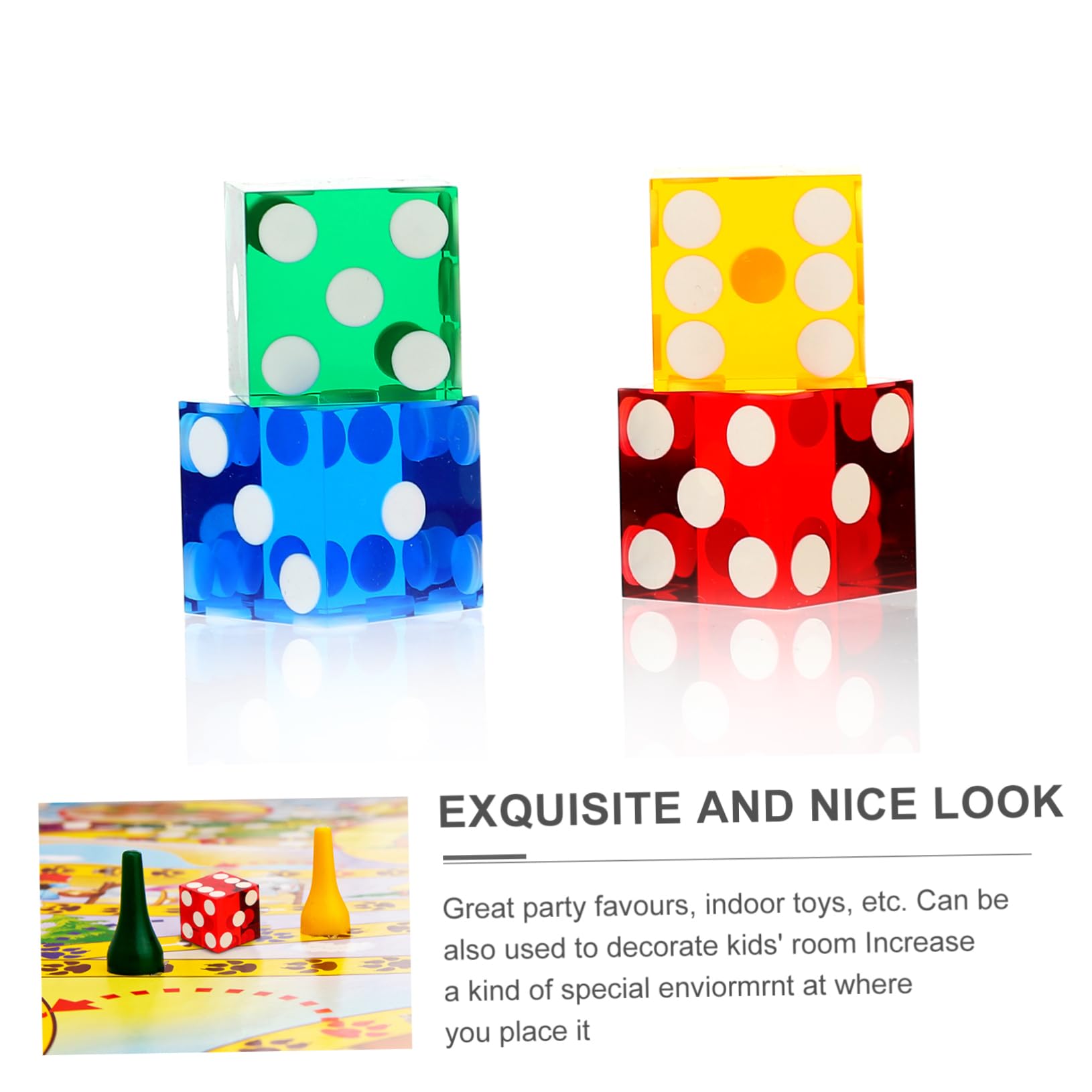 Toyvian 12stücke Präzisions-acrylwürfel Bunte Punkte Für Spiele Und Unterhaltung Lustige Spielwürfel Zufälligen Farben Für Partys Und Tischspiele