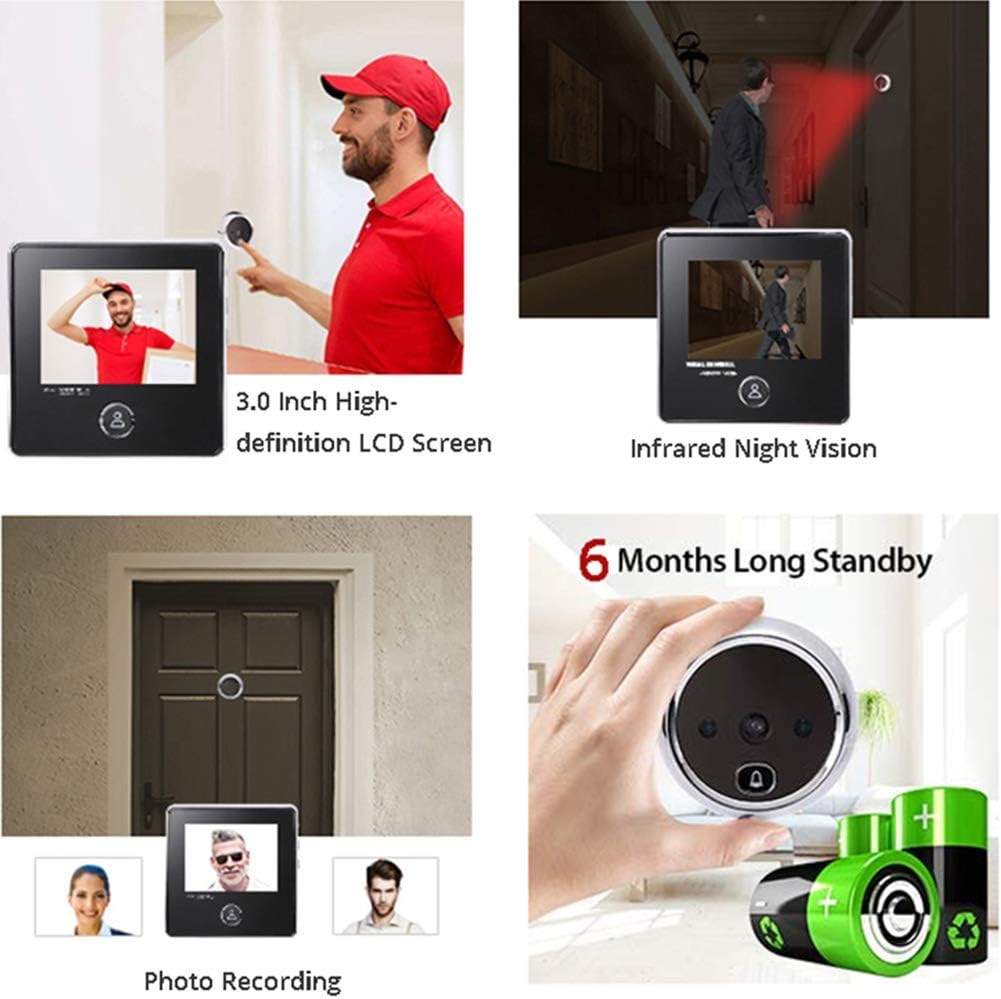 digitharbor® 3" LCD Screen Digital Door Camera Electronic Door Viewer Bell IR Night vison Door Peephole Camera Photo Recording 120 degrees Wide View Angle image 2 of 6 B07ST1G9PG