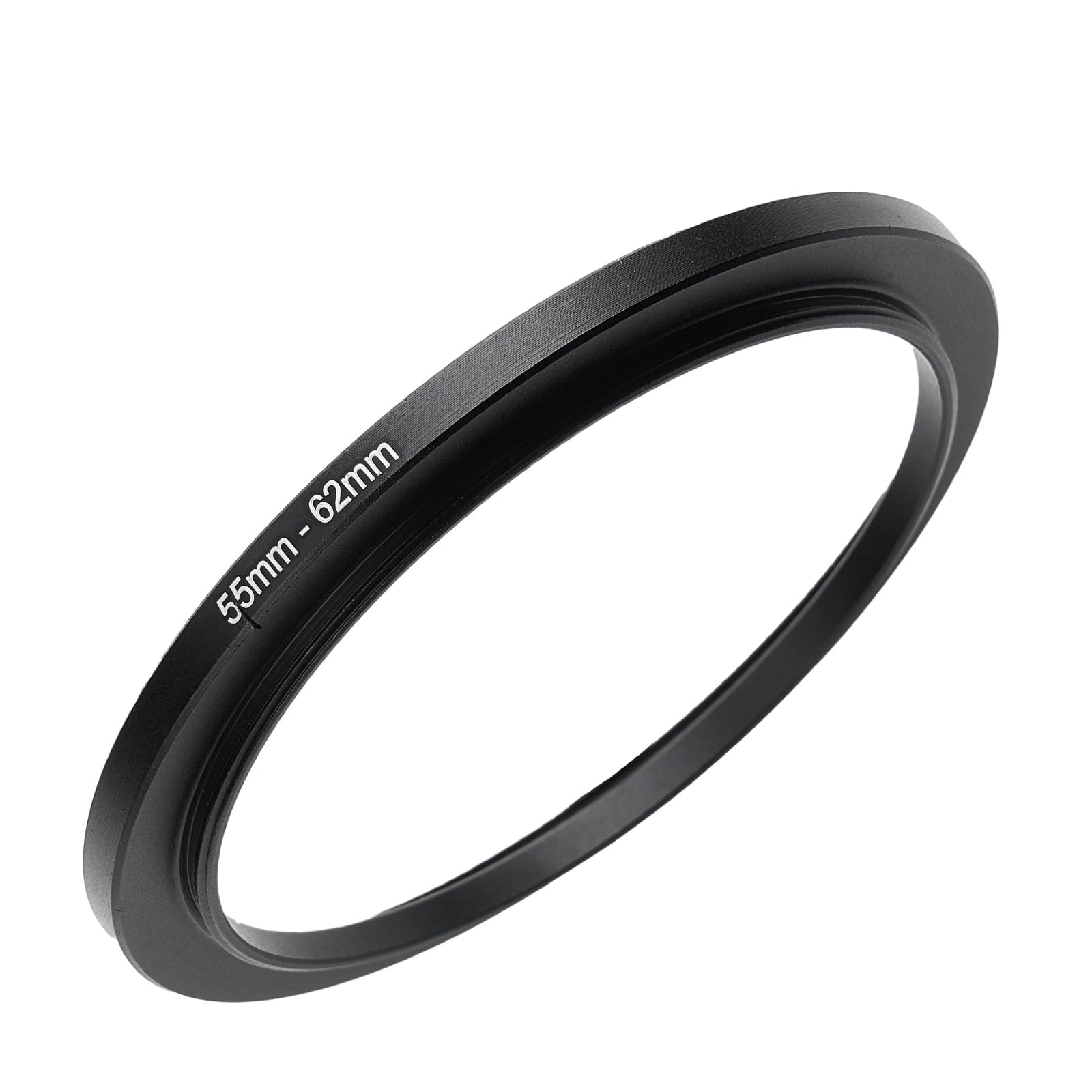 55mm to 62mm Step-up Adapter Rings Filter Adapter Black Metal Step Down Filter Ring Adapter Compatible with All Brand UV CPL ND Camera Lens Filter Stepping Rings (55mm-62mm), (NLY001)