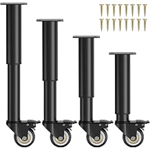 Table Leg Extenders for Straight Legs with Caster Wheels, H 7 to 10 Inch