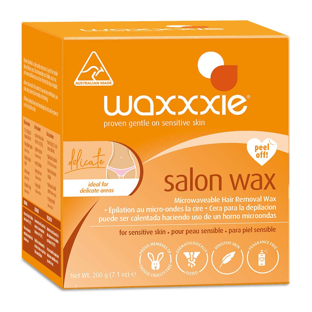 Salon Wax 6.7 fl oz Microwaveable Peel Off Hard Wax, Spatula Incl