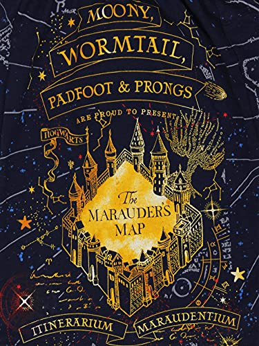 Harry Potter Hogwarts Marauders Map Men's Briefly Stated Boxer Shorts Cueca (X-Large, Azul-marinho)