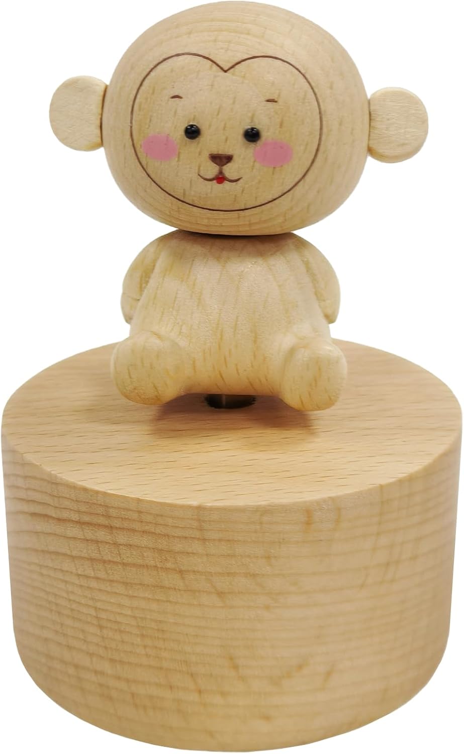 Briskfeel Charming Wooden Music Box Adorable Animal Designs Rotating Musical Figures with Famous Melodies Gifts for Birthday, Christmas (B2 Monkey)