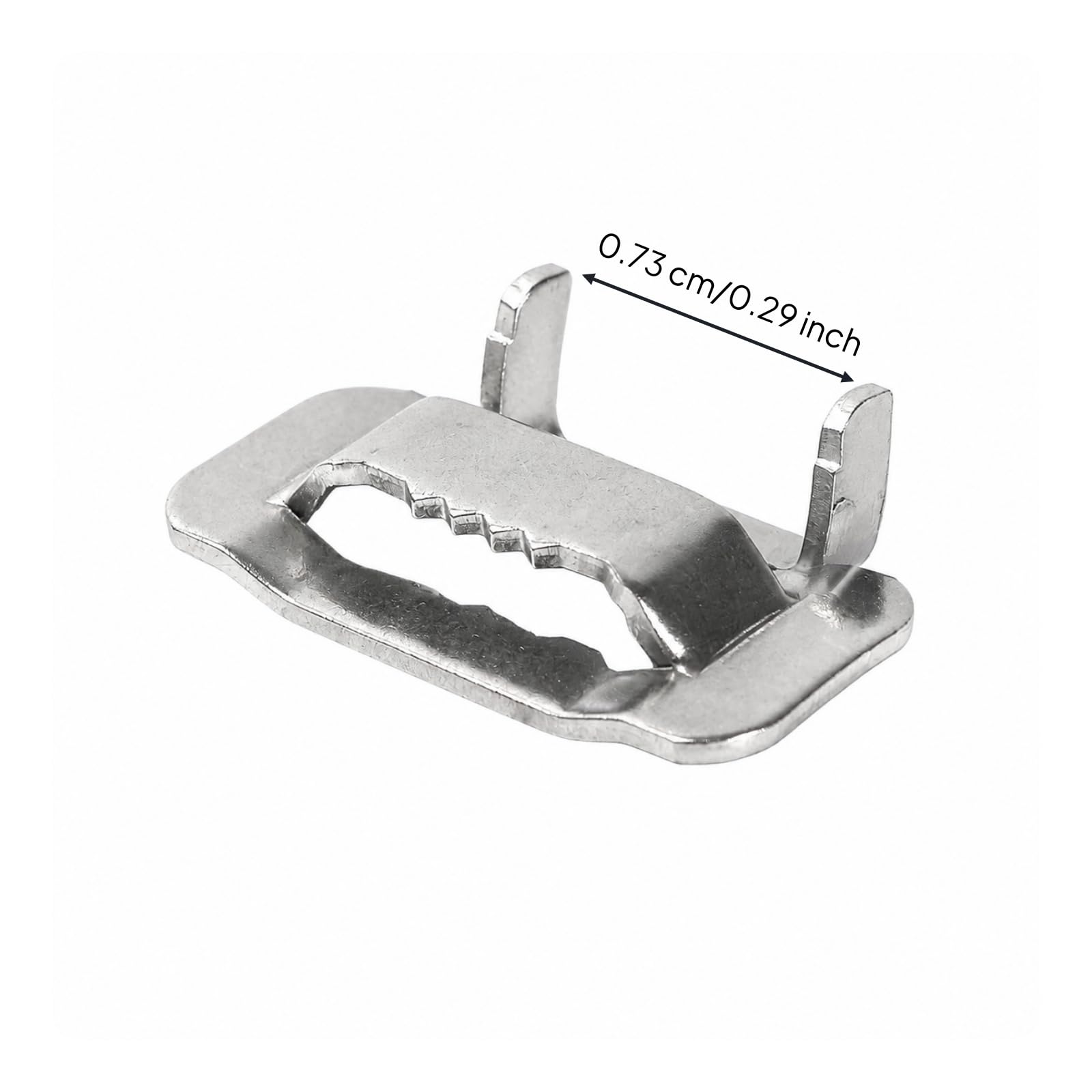 Fibbia con Denti in Acciaio Inox per Reggetta a Morsetto di Tensione per Nastro di Imballaggio Dispositivo di Aggancio per Fasce di Acciaio Adatta per, 6.4x1.0