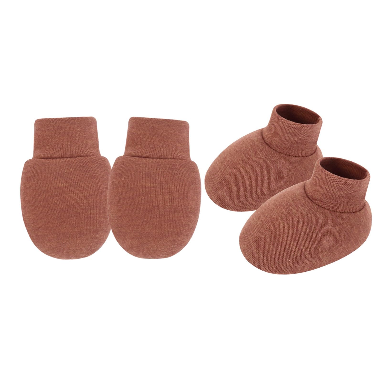HZBB Newborns Anti Scratch Mittens and Socks Elastic Feature Cotton Baby Gloves Socks for Infant Hand & Foot Protections Soft Cotton Booties