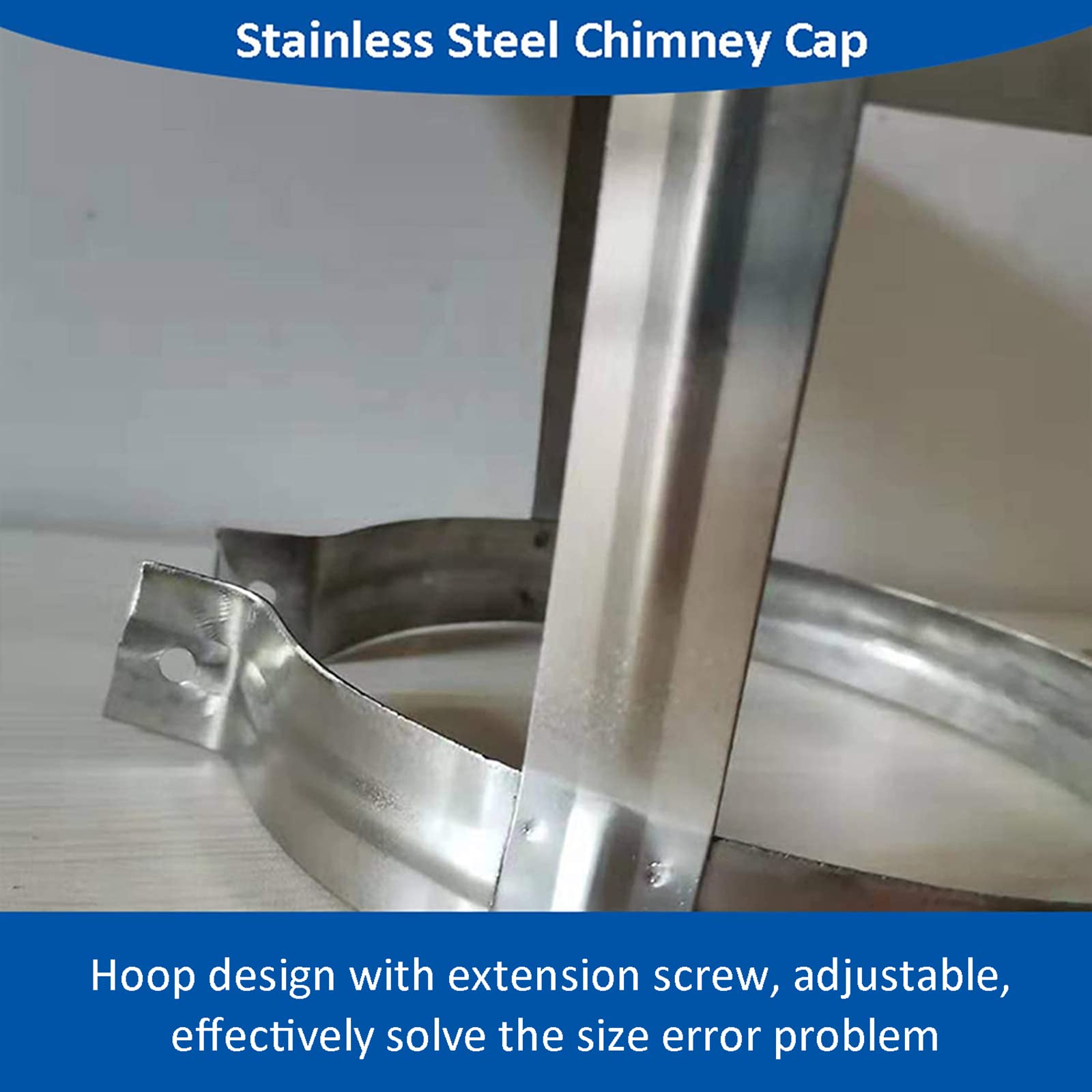Copertura per canna fumaria in acciaio inox, copertura antipioggia per canna fumaria, copertura per pioggia e neve, protezione per tubi da 75-250 mm, cappello da 125 mm 300 mm, cerchio 160 mm