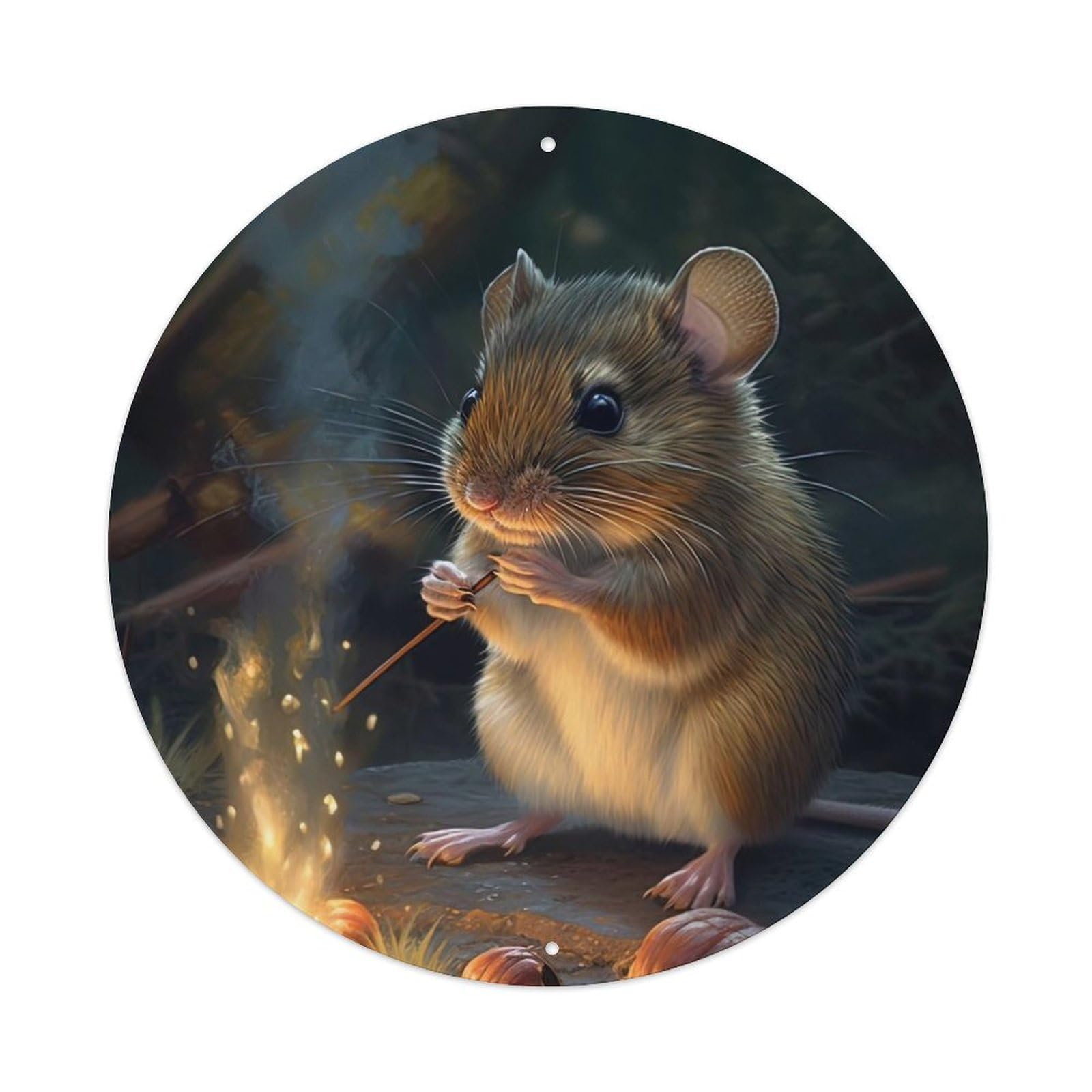 Animal Artwork Warming Mice Vintage Metal Tin Sign Plaque Wall Decor for Cafe, Club Bar, Office, Garden Metal Poster 8x8Inch