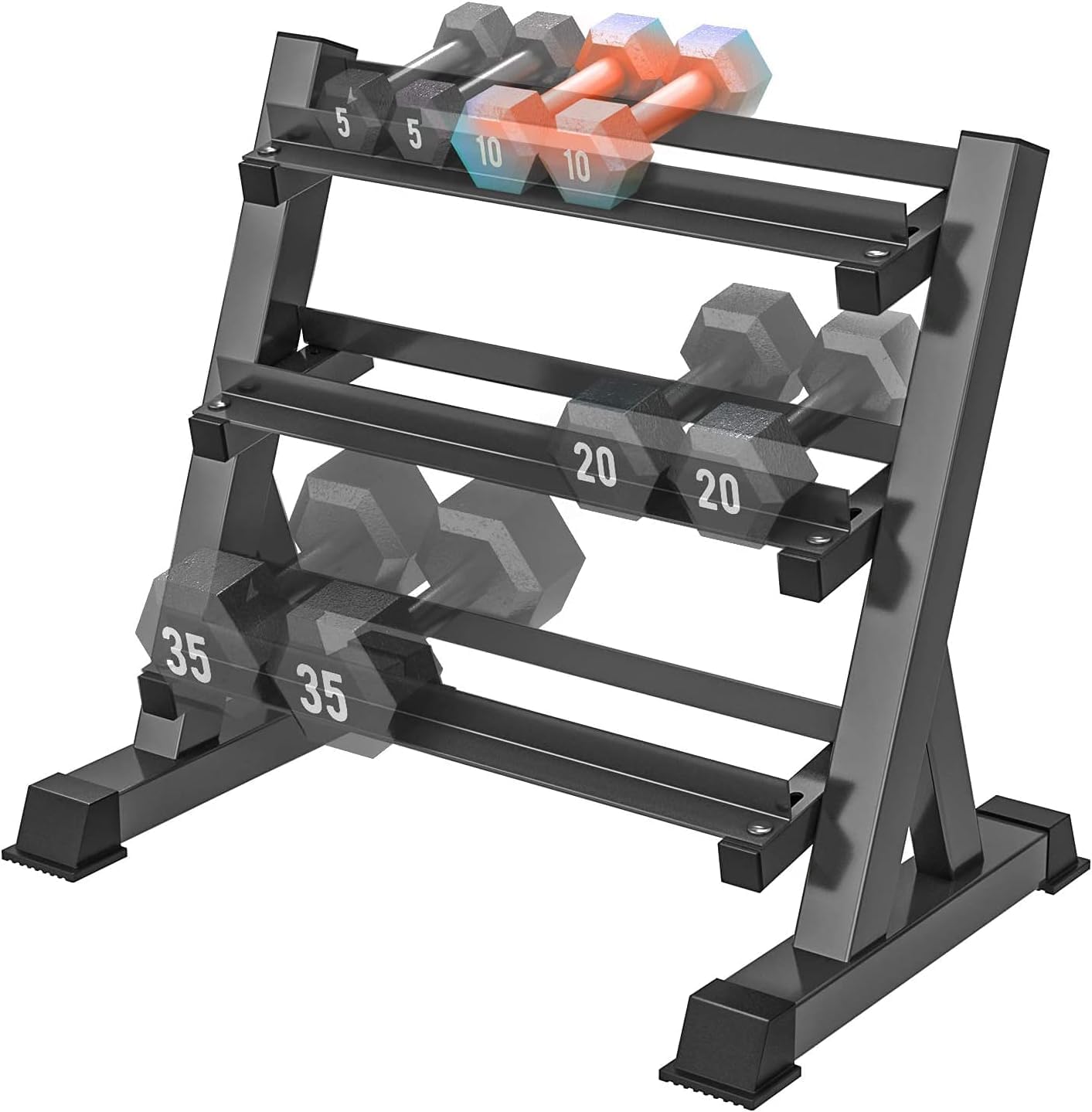 YOLEO Soporte Mancuernas Soporte para Mancuernas de 3 Niveles Deportivo de Interior Fitness en casa para Hombres Equipo de Gimnasio Soporte de Rack Solo Vende estanterías