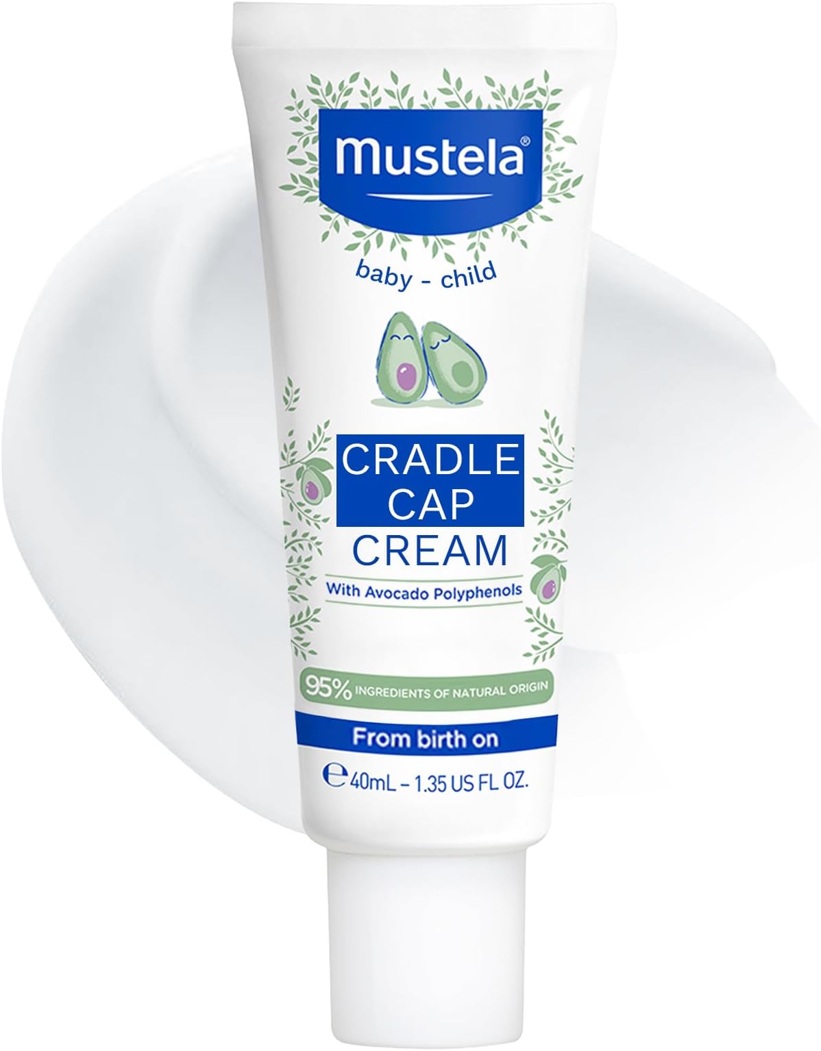 Cradle Cap Cream – Effective Cradle Cap Care for Baby’s Delicate Scalp – Soothes, Moisturizes, and Purifies – 95% Natural Ingredients with Avocado Polyphenols – 40ml