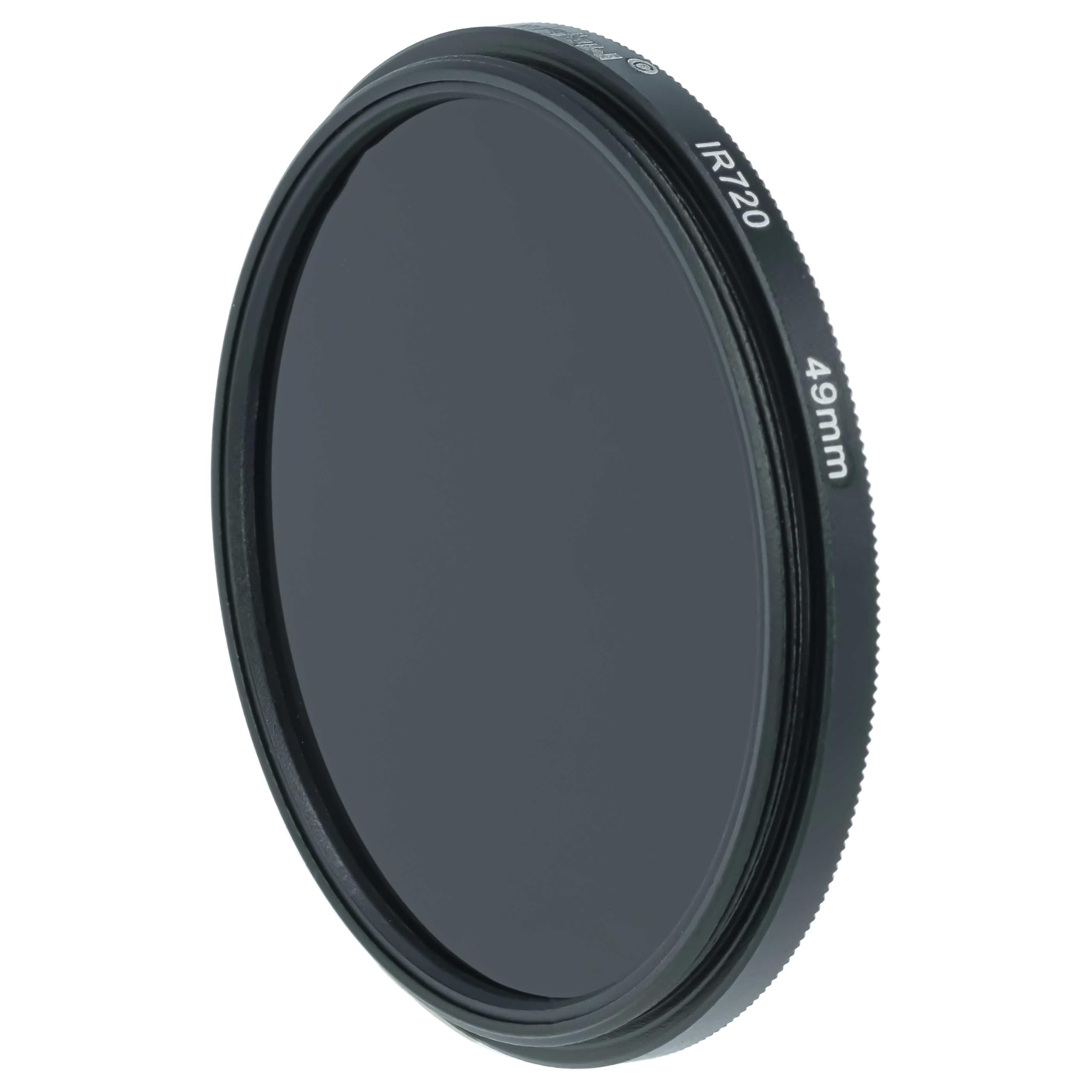 vhbw Universal Infrarot Filter 720nm für Kamera Objektiv - Zirkularer IR-Filter, 49mm, Schwarz