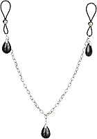 Vista 2 de CalExotics Novedades Nipple Play - Joyería de cadena sin perforación, ónix/negro