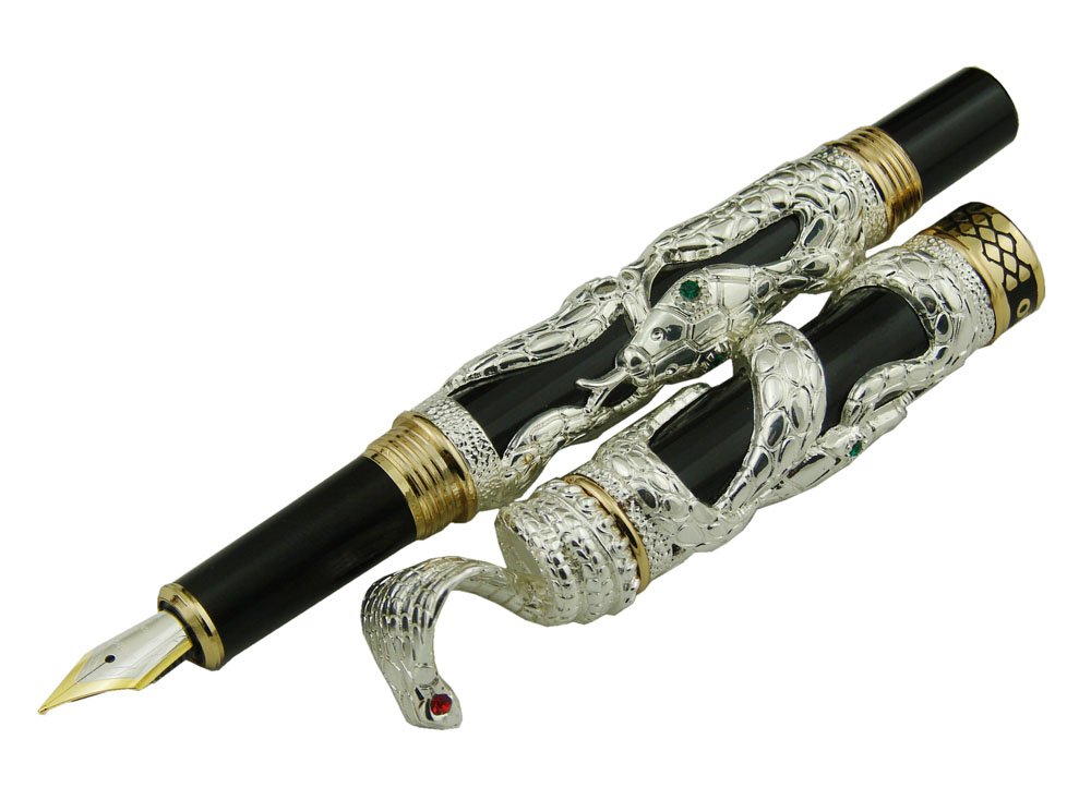 Amazon | Erofa Jinhao 3 D ヘビ柄コレクション ペン、高級銀万年筆
