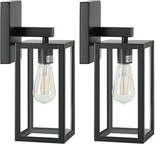 WISBEAM Lámpara de pared exterior para casa, accesorio de iluminación de metal impermeable exterior, apliques de porche al aire libre, iluminación