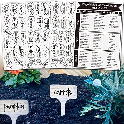88 PCS Plant Labels , Nursery Garden Tags for Pots - Seed & Plant Markers Vegetable Fruit Organization Labels for Indoor/Outdoor(No Labels , Only Stickers)