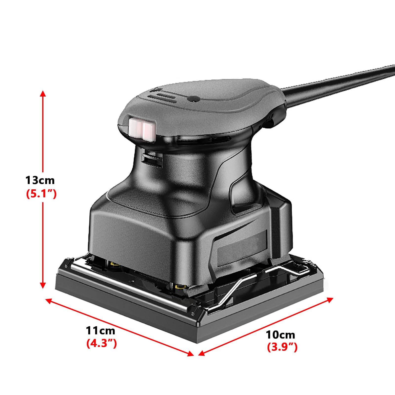 Lijadora eléctrica,Lijadora de palma 230W con papel de lija 120pcs, Herramienta de lijado manual 10cm, Lijadora orbital eléctrica 13900 RPM,Lijadoras for trabajar la madera,lijar,detallar,acabado