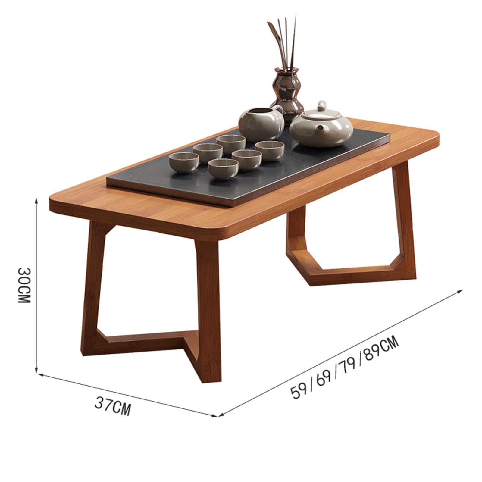 Amazon.co.jp: ホームオフィスデスク、木製長方形ローテーブル、v字型