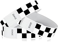 WristCo 500 Black Checkered Tyvek Wristbands - Tamper-Proof, Tear-Resistant ID Bands for Events, Festivals, Concerts, Parties