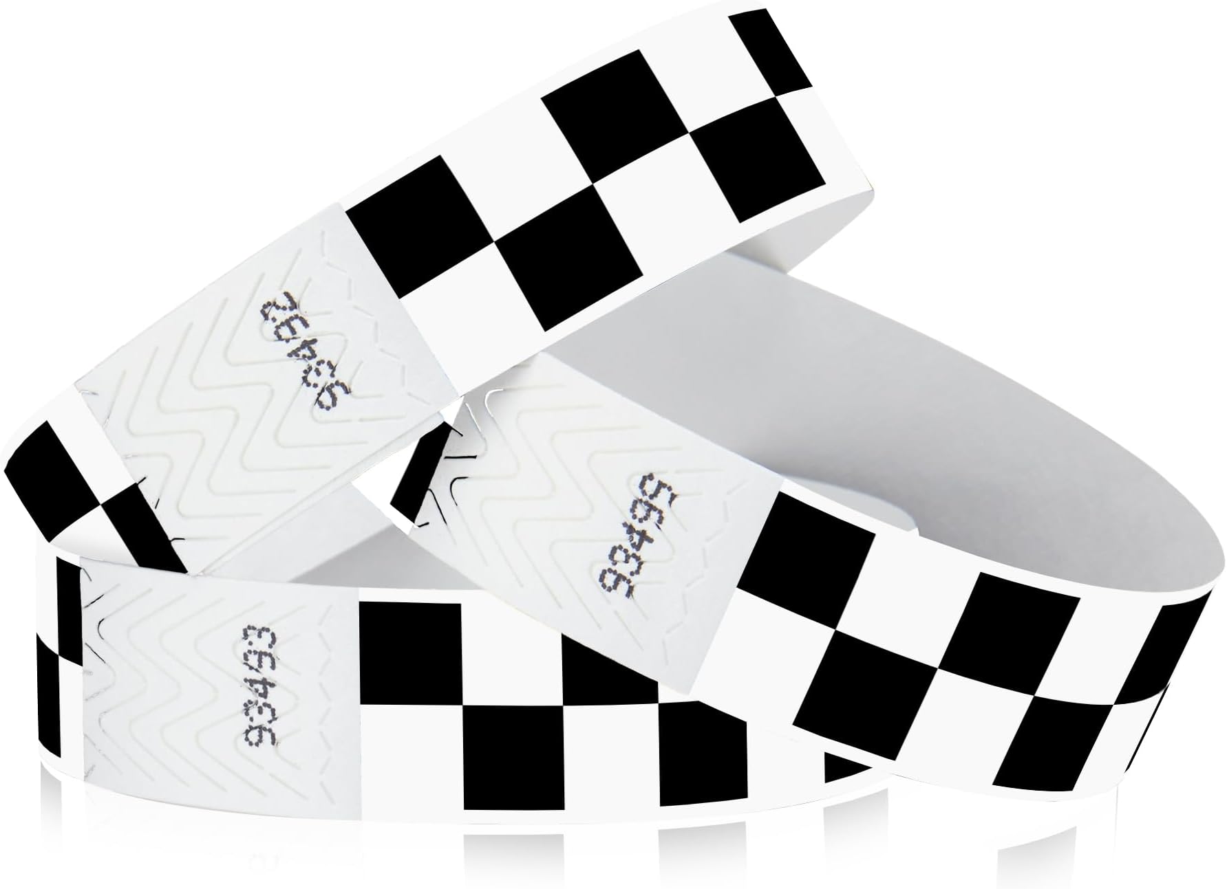 WristCo Black Checkered/Checks 3/4" Tyvek Wristbands - 500 Pack Paper Wristbands for Events