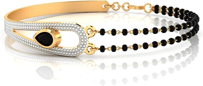 CYGNI BANGLES Gold-Plated Brass Hand Mangalsutra Bracelet