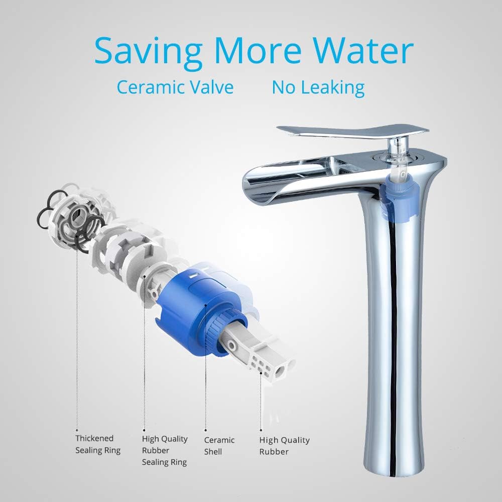 Flash Deals - 60% OFF Wovier Chrome Waterfall Bathroom Sink Faucet with Supply Hose,Single Handle Single Hole Vessel Lavatory Faucet,Basin Mixer Tap Tall Body Commercial Lowest Price Wovier Chrome Waterfall Bathroom Sink Faucet with Supply Hose,Single Handle Single Hole Vessel Lavatory Faucet,Basin Mixer Tap Tall Body Commercial