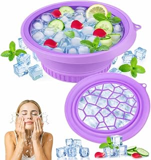 Large Silicone Bowl for Face Ice Bath with Built-in Icetray, Foldable and Hanging Design for Easy Storage and Carrying, Di... Price In India