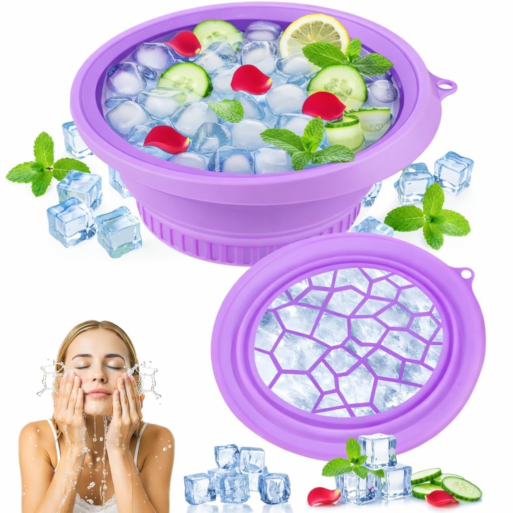 Large Silicone Bowl for Face Ice Bath with Built-in Icetray, Foldable and Hanging Design for Easy Storage and Carrying, Di... - Review, Price and Buying Guide