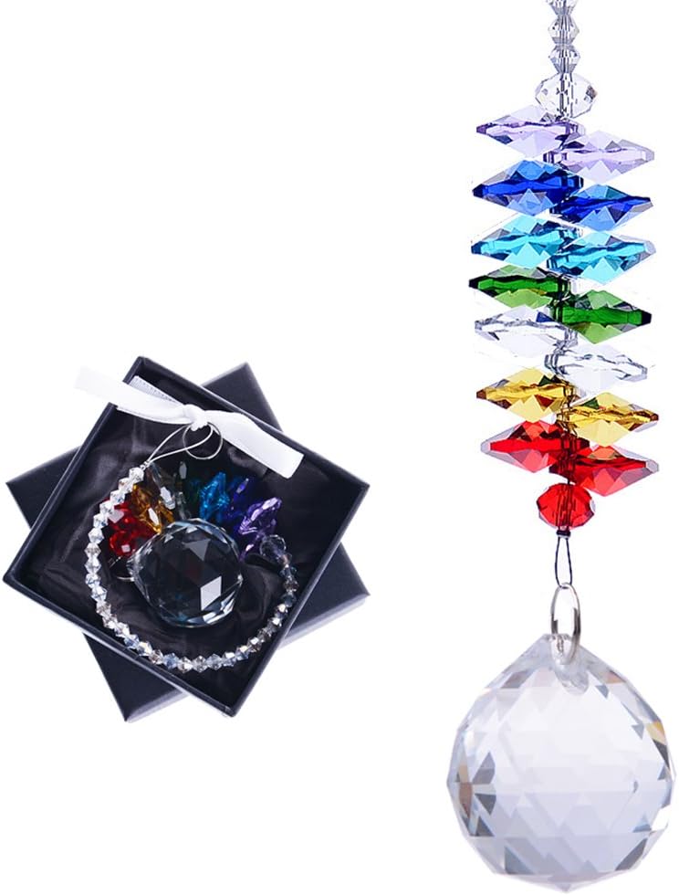 KARSLORA Glass Crystal Ball Prism Rainbow Maker Chakra Hanging Suncatcher Window Sun Catcher for Gift