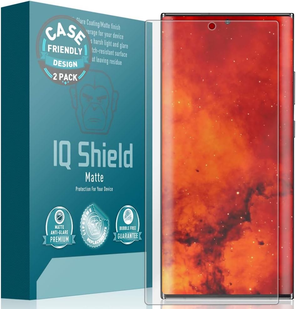 IQShieldMatte Screen Protector Compatible with Samsung Galaxy Note 20 Ultra (6.9 inch)(Case Friendly)(2-Pack) Anti-Glare Anti-Bubble TPU Film