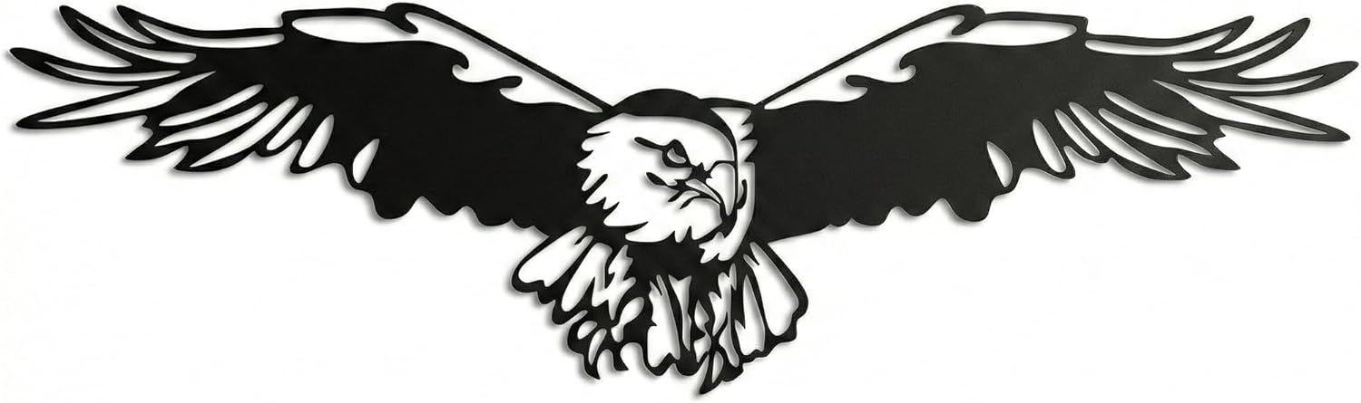 DEKADRON Metal Wall Art- Adler Decor, Eagle Wall Art, Metal Wall Decor Home Office Decoration Bedroom Living Room Decor (39" W x 12" H/100x30cm)