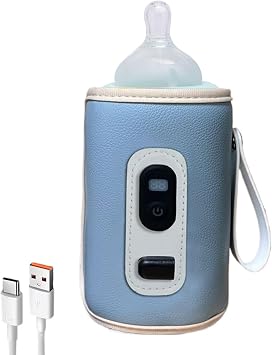Baby Bottle Warmer Cover, Portable Milk Heat Keeper, Travel Bottle Insulation Warmer for Baby, Portable Bottle Keep Warm for Milk, Portable Bottle Warmer Cover, Baby Milk Heat Keeper, BLUE, See