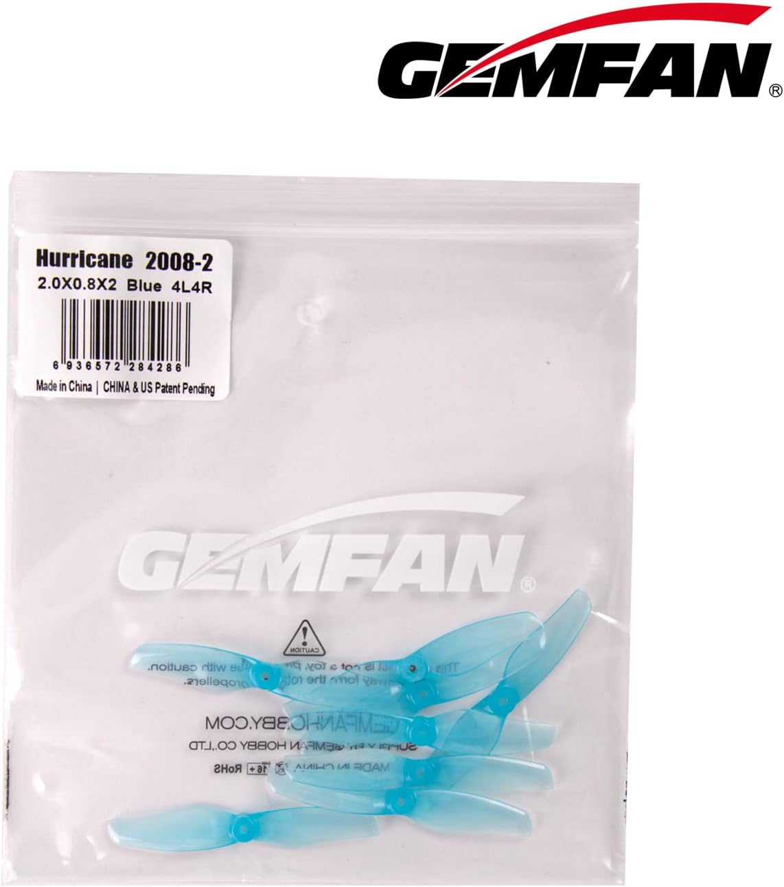 Gemfan Hurricane 2008 Props 2-Blades PC Propeller 1.5mm for RC FPV Racing and Freestyle 2inch Toothpick Drone DIY Parts(16pcs 8CW 8CCW)