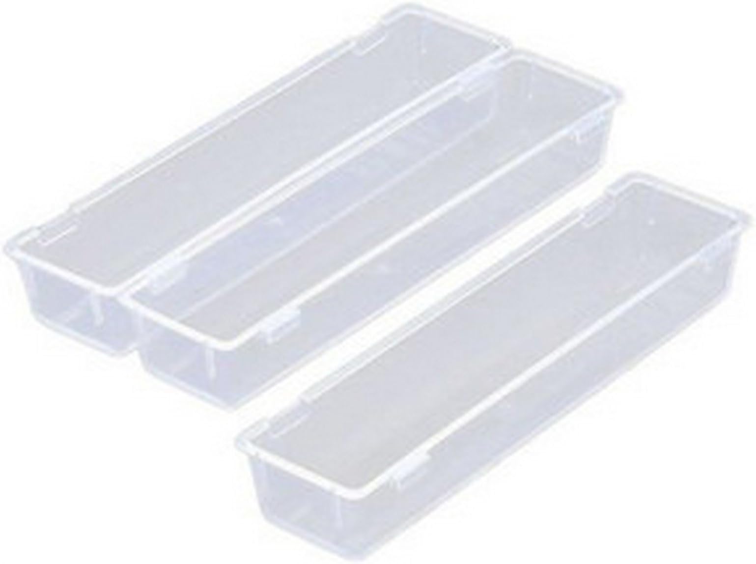 Japanese Drawer Organizers Set of 3, Utensil Tray for Fork Spoon Chopstick Knife, Silverware Organizer, Tool Tray, Cosmetic and Stationery Organizer, Made in Japan