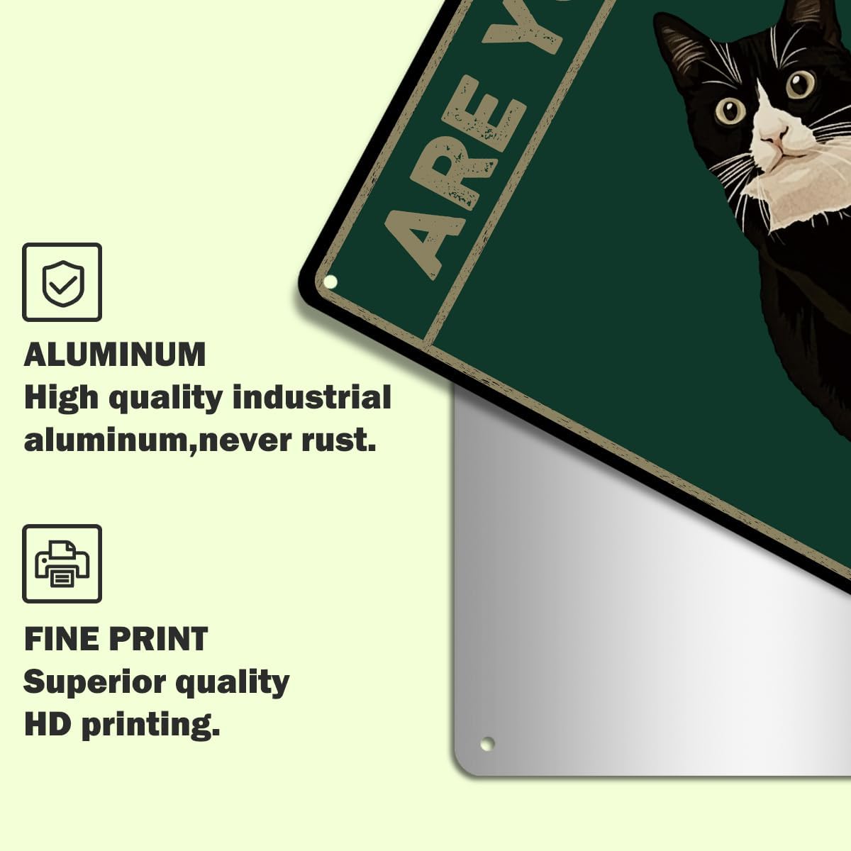 Bathroom Decor Sign Tuxedo Cat Wall Decor Funny Metal Tin Sign image 5