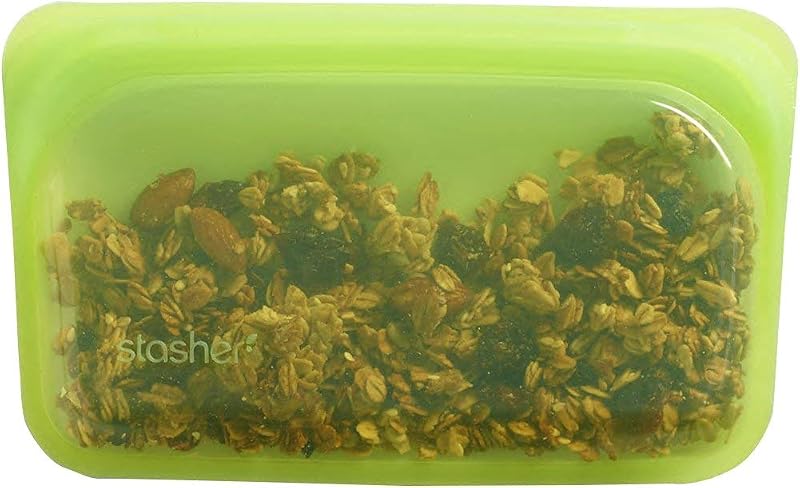 Bolsa de almacenamiento de alimentos de silicona reutilizable premium, refrigerio, lima, 12 oz | Silicona apta para alimentos, sin BPA, sin fugas, ecológica, para congelador, microondas, lavavajillas, horno, preparación de comidas, bolsas para refrigerios
