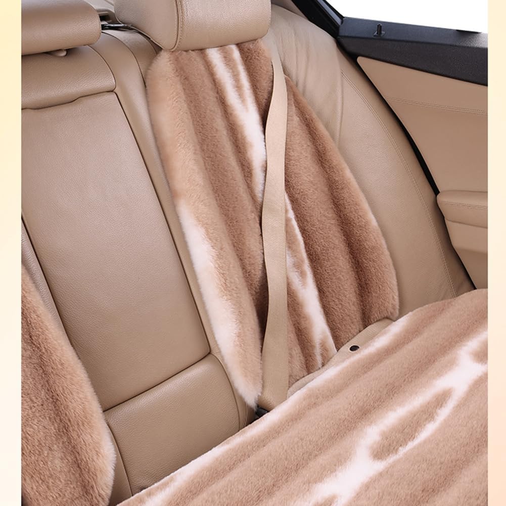 Faux Sheepskin Car Seat Cover Full Set, Fluffy Cute Black Fuzzy Car Seat Cover for Soft Auto Universal Plush Vehicle Seat Protector Pad Accessories Home and Office Chair - Image 5