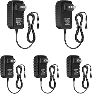 12V LED Power Supply, 12 Voltage 1A 12W Rubber Shell Wall Plug Power Supply with 5.5/2.1mm DC Female Barrel Connector for ...