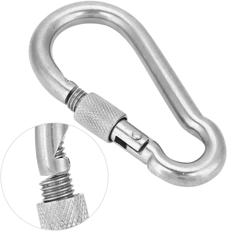 Alvinlite Stainless Steel Spring Snap Hook Carabiner Heavy Duty Carabiner Clip for Outdoor Camping Mountain Climbing Hammock Hiking Use(M10) - Image 4