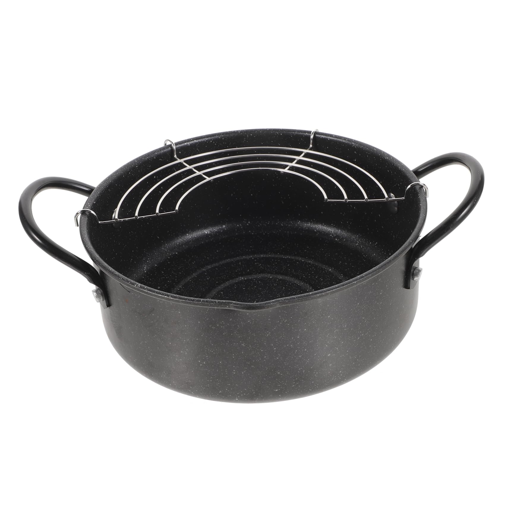 Mikinona 1Set Portable Deep Fryer Pan Japanese Style Tempura Frying Pot for Fish Chicken and Vegetables for Family Picnics and Camping Compatible